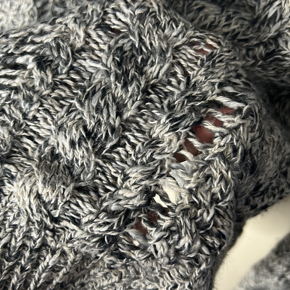 DENIM & SUPPLY RALPH LAUREN Gray and White Marled Open Knit Sweater Size XL - Picture 13 of 15